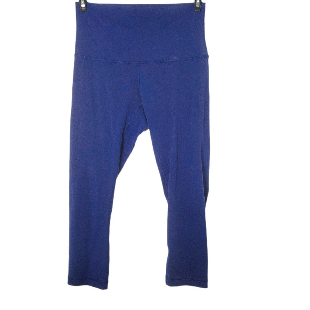 Lululemon Blue Crop Leggings High Rise Athletic Womens Yoga Pants‎ Size 8